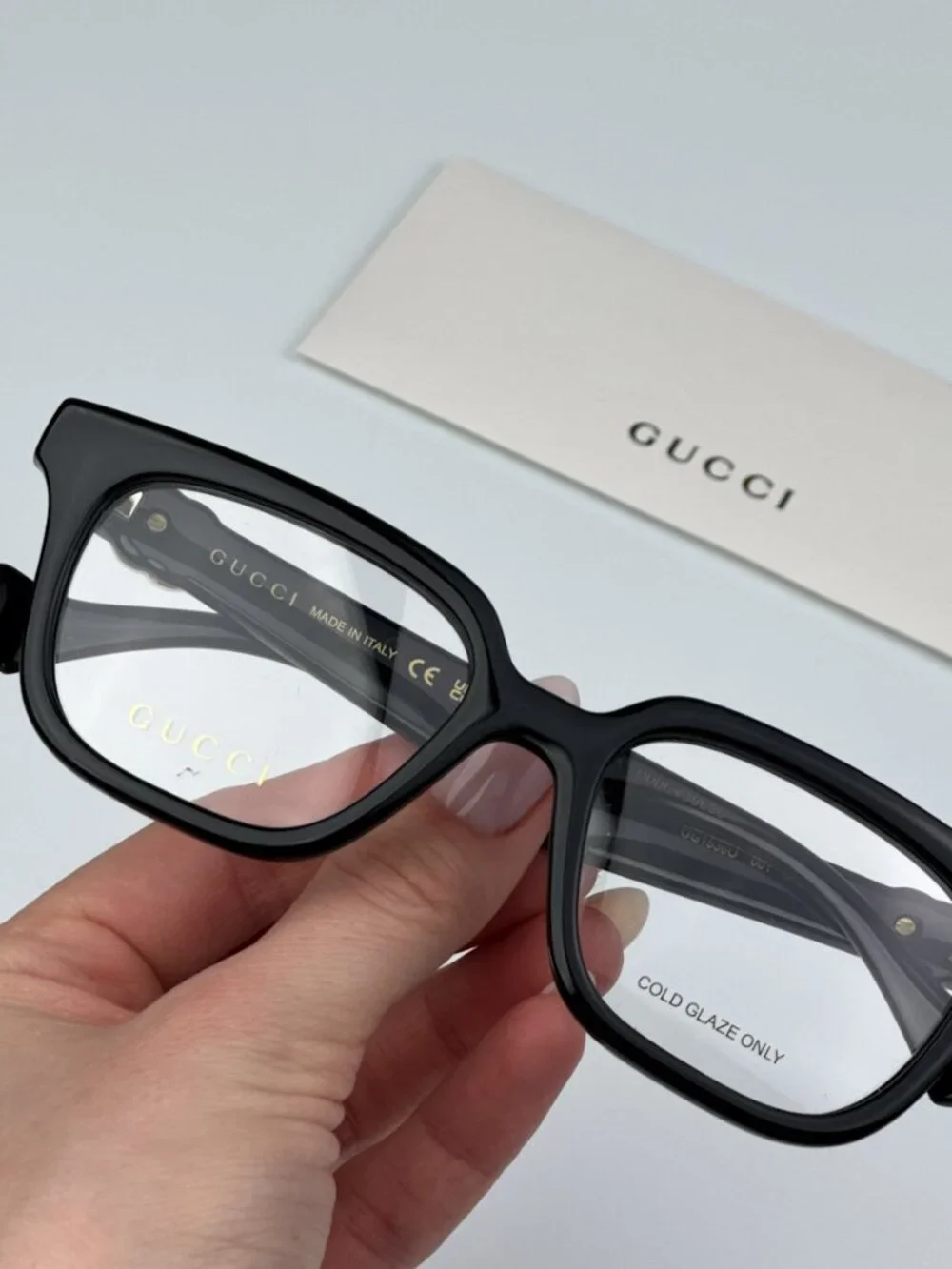 Gucci GG1536O 001 BRAND NEW Eyeglasses Black Square Women